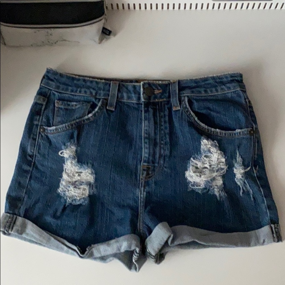 Ripped jean shorts